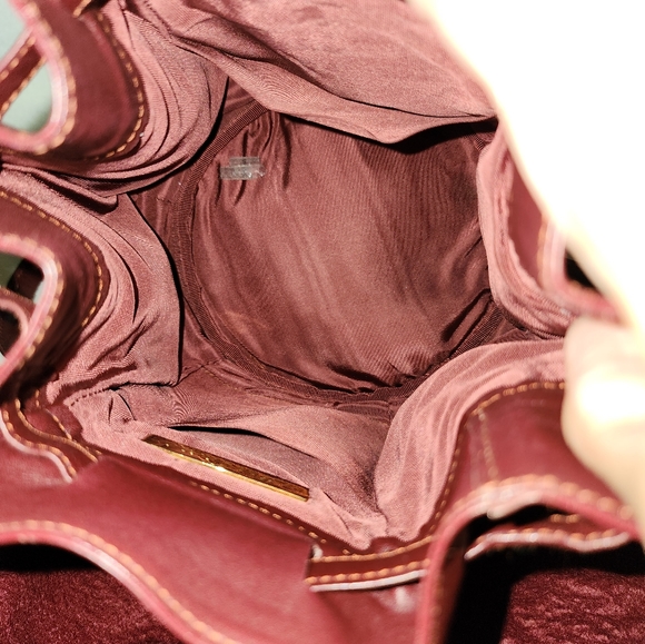 Cartier Burgundy Tulip Shoulder / Crossbody Bag + Rare Zip Pouch - Picture 5 of 11